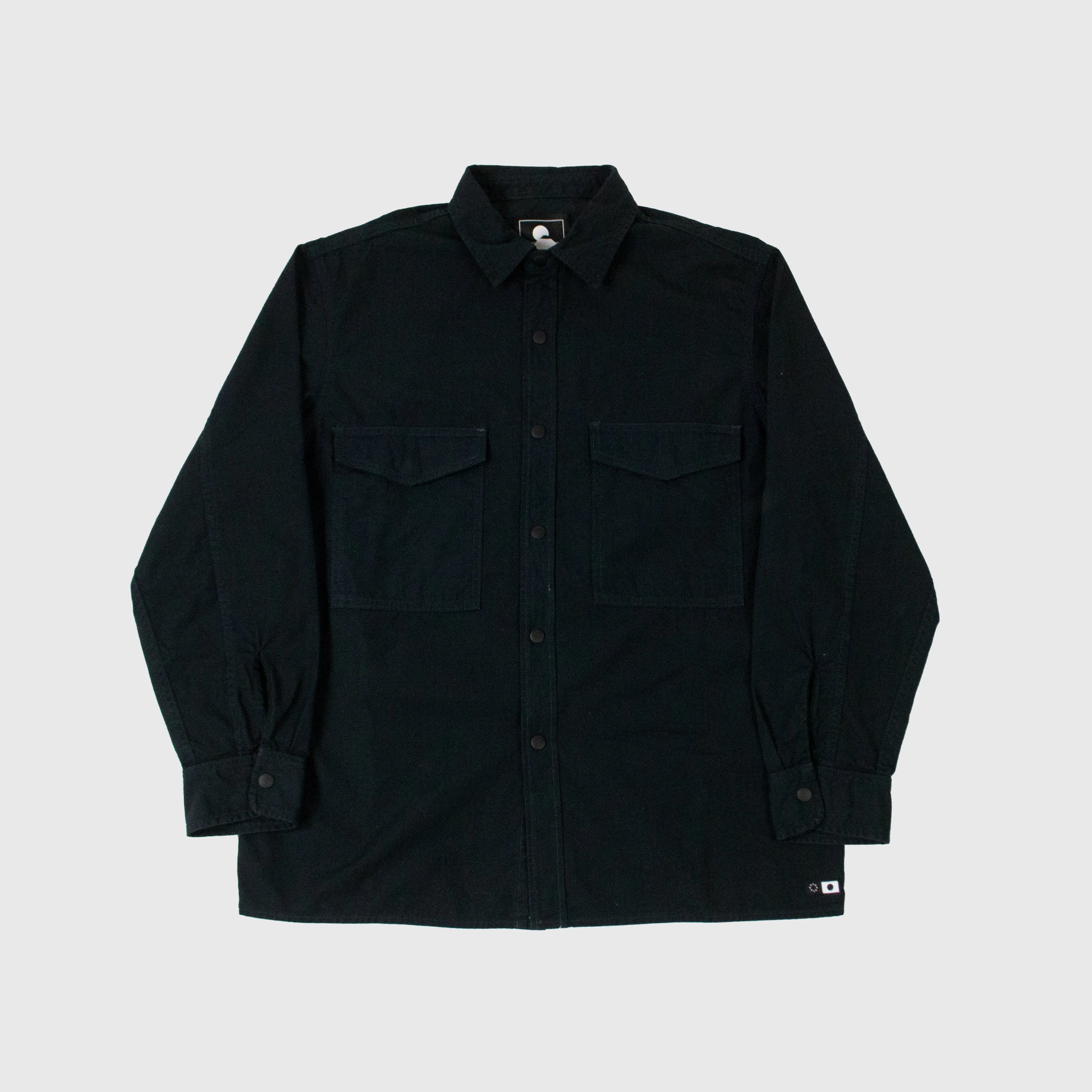 Edwin Big Shirt LS Rip Stop - Black Garment Dyed
