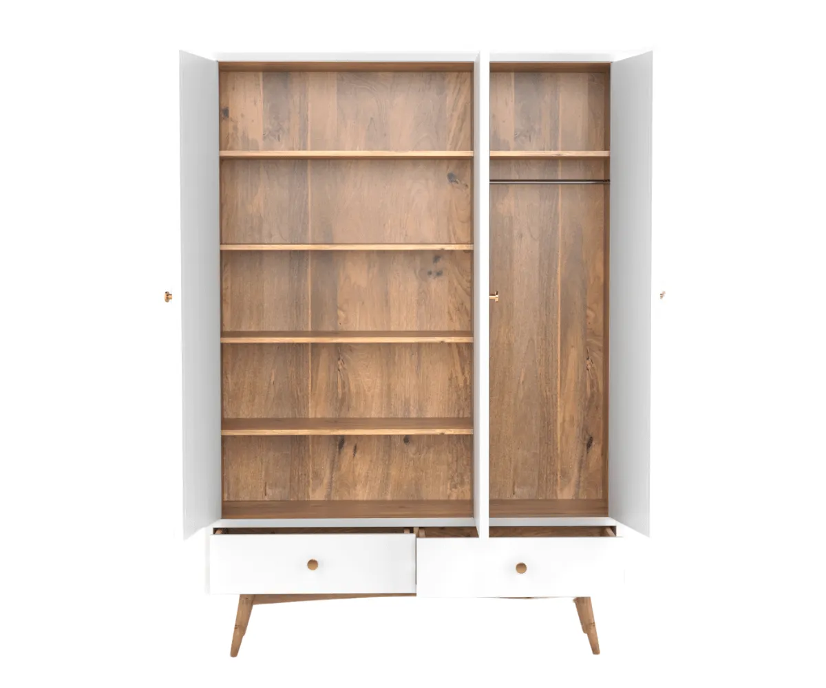 Eluxin White 3 Door Wardrobe