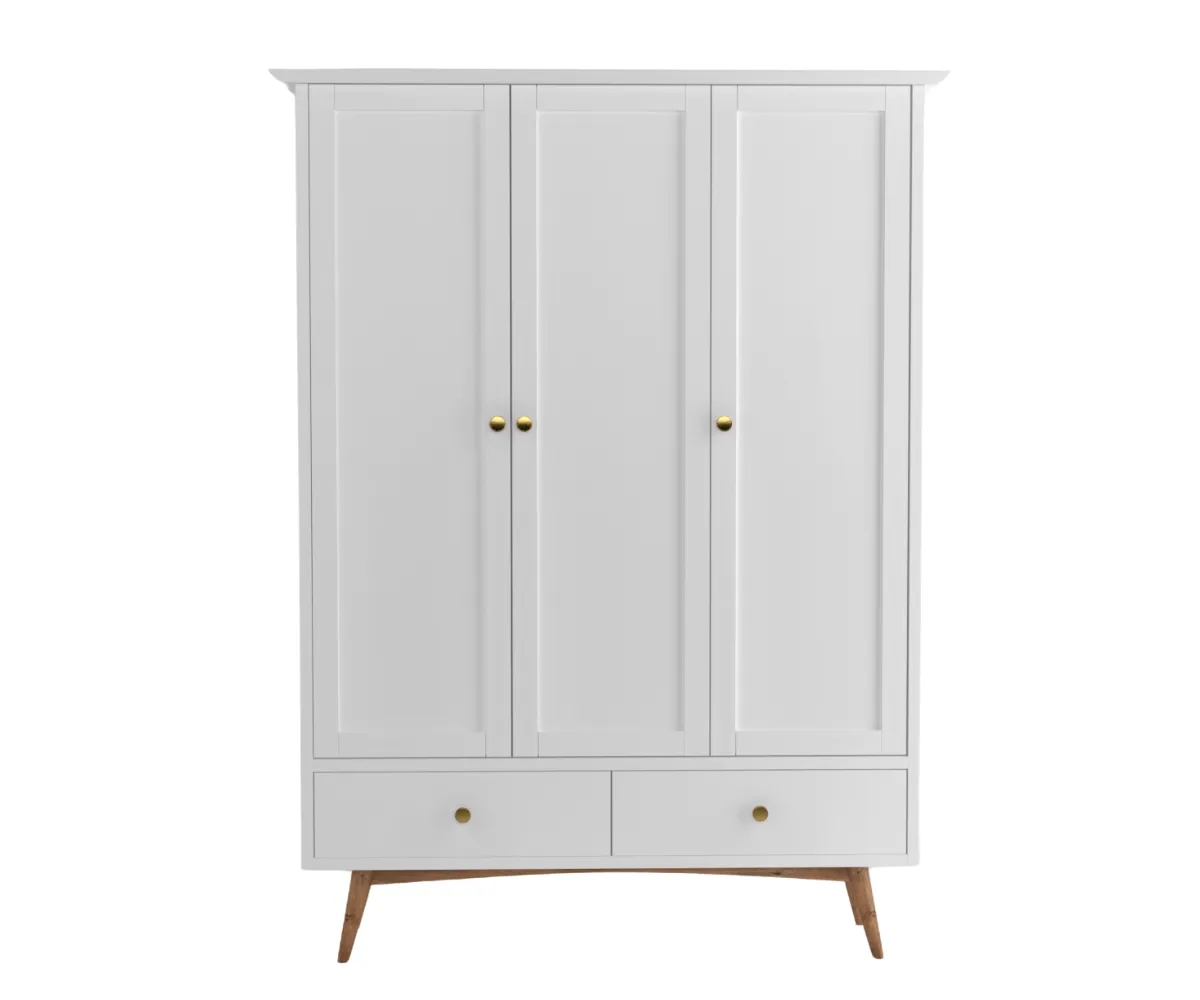 Eluxin White 3 Door Wardrobe