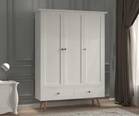 Eluxin White 3 Door Wardrobe