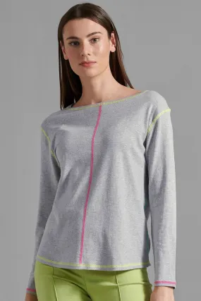 Eve in Paradise Flora 1070-24200-8002 Grey Wide Neck Jumper