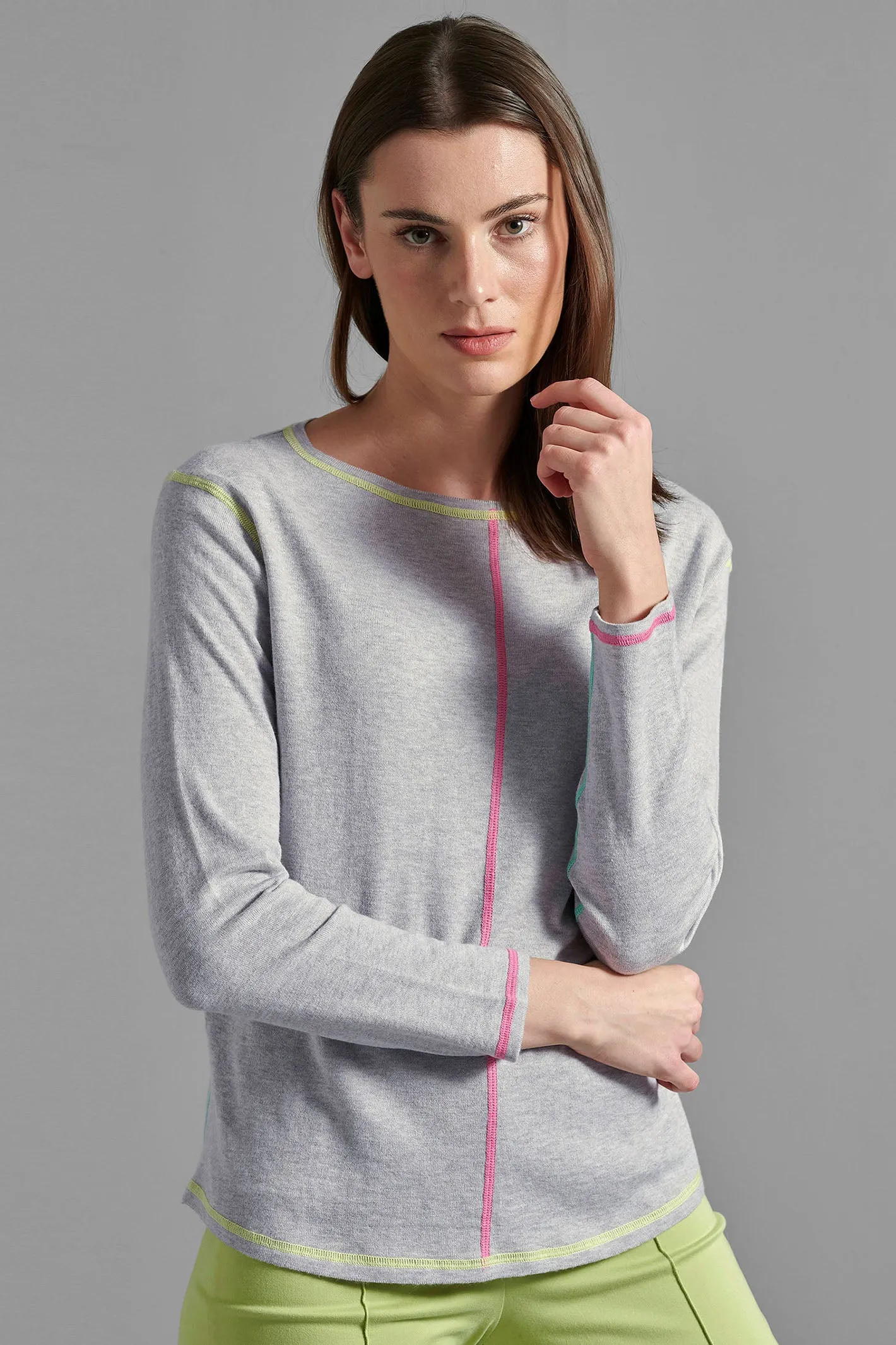 Eve in Paradise Flora 1070-24200-8002 Grey Wide Neck Jumper