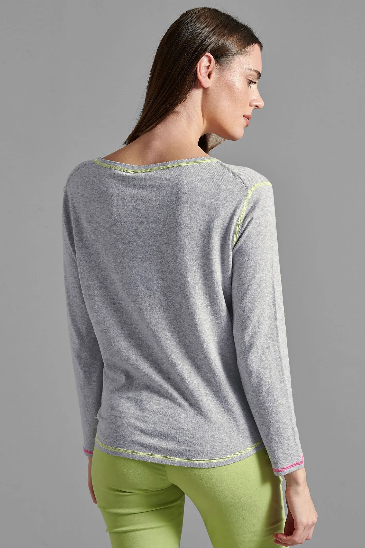 Eve in Paradise Flora 1070-24200-8002 Grey Wide Neck Jumper