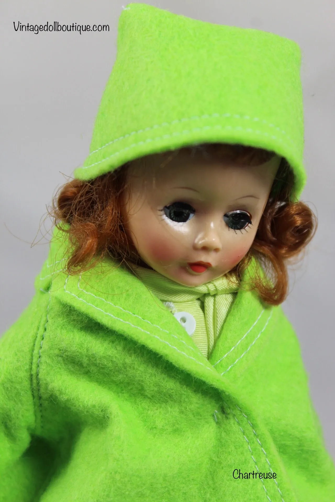 Felt coat and hat set “Chartreause” for 9” Cissette