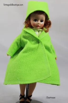 Felt coat and hat set “Chartreause” for 9” Cissette