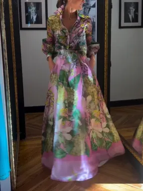 FLORAL WAIST ELEGANT DRESS