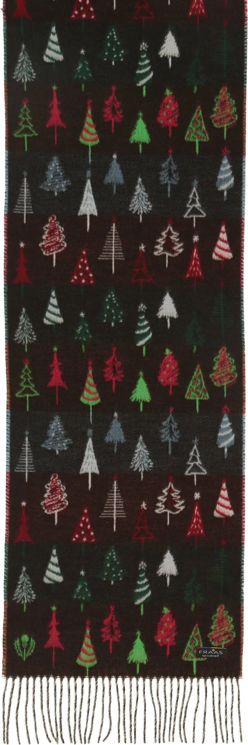 FRAAS - The Scarf Company - Colorful Fir Trees: Navy
