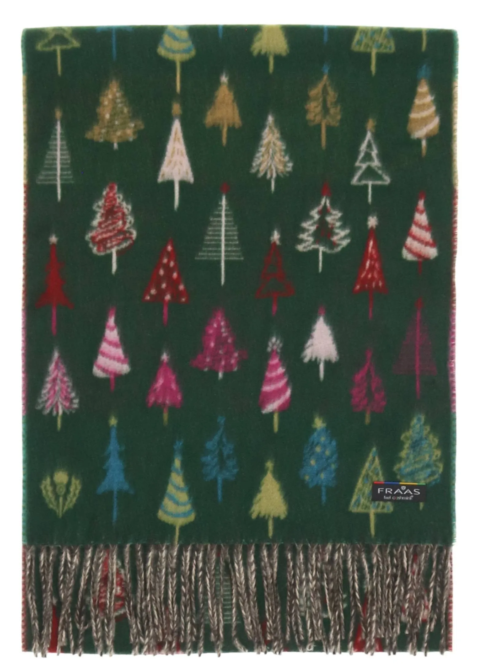 FRAAS - The Scarf Company - Colorful Fir Trees: Navy