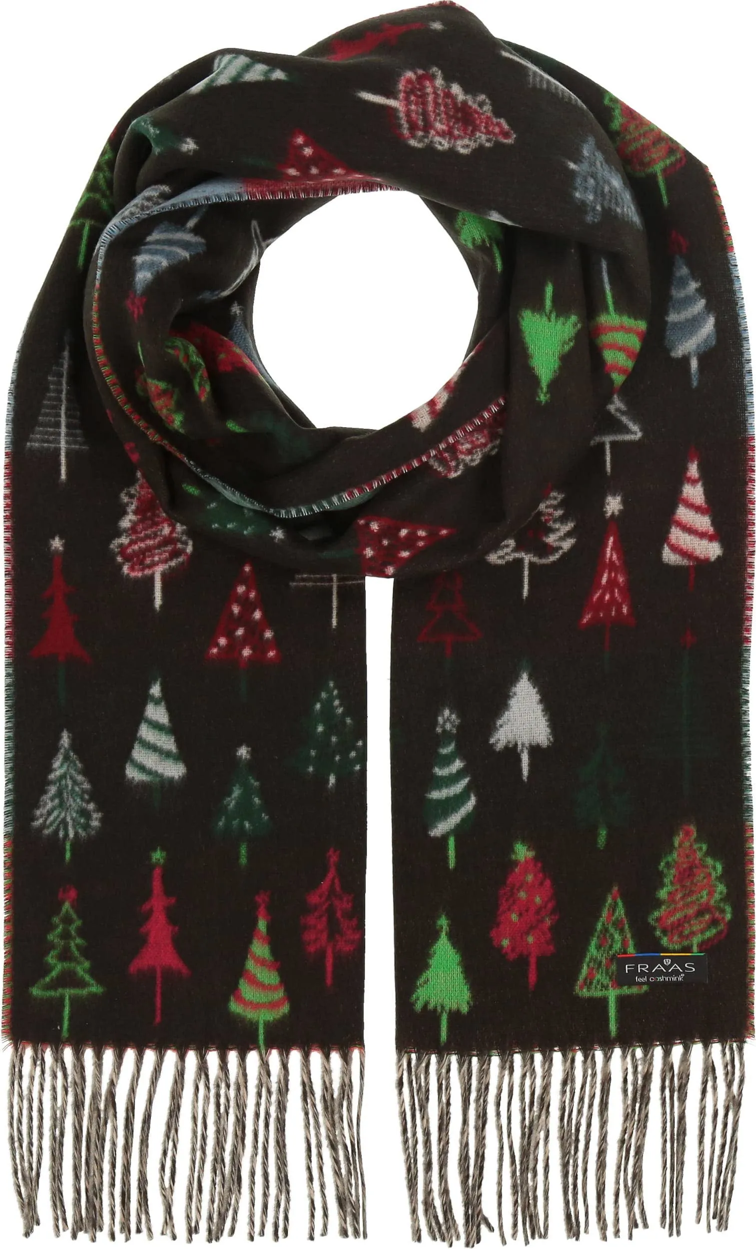 FRAAS - The Scarf Company - Colorful Fir Trees: Navy