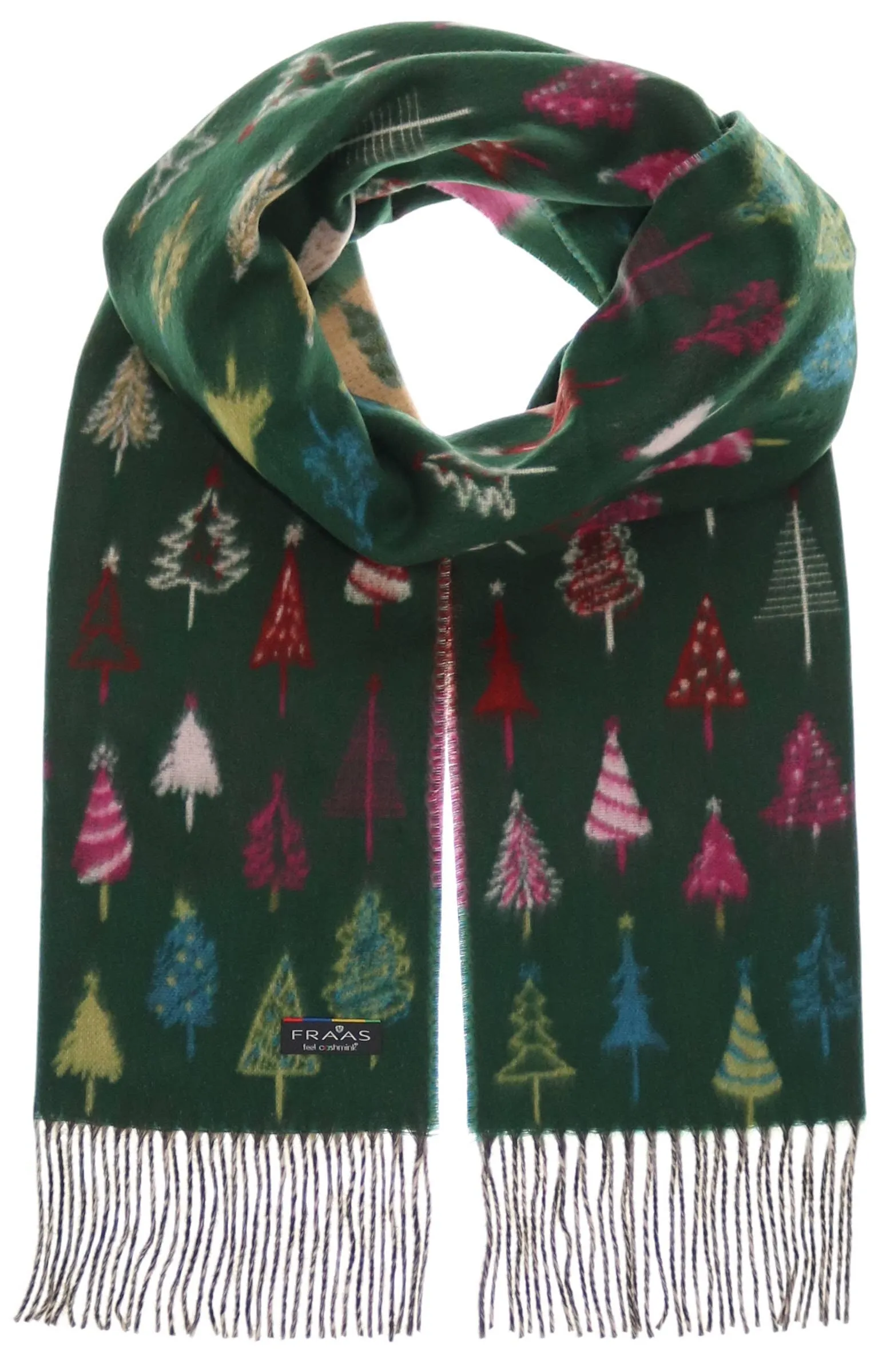 FRAAS - The Scarf Company - Colorful Fir Trees: Navy