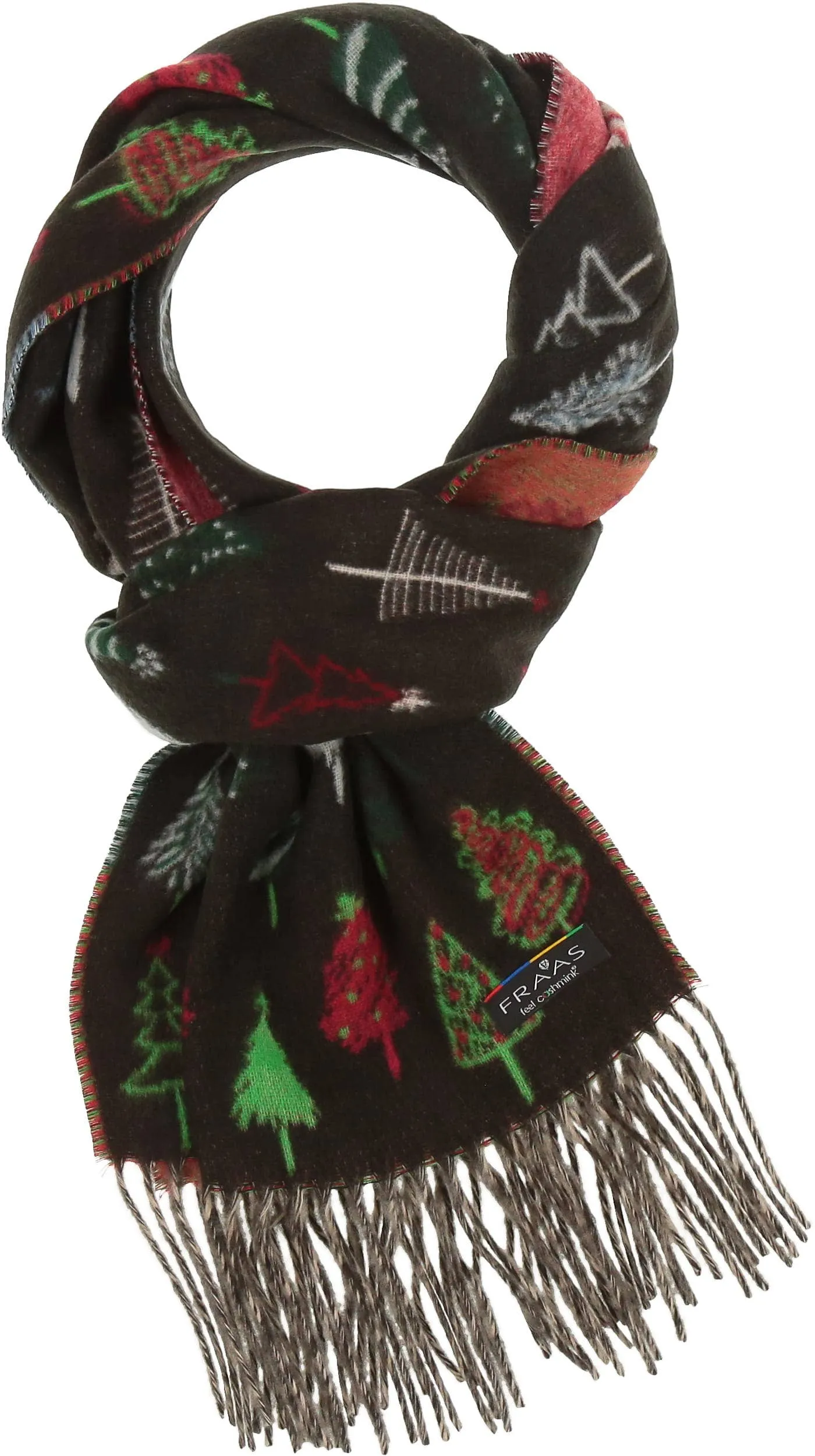 FRAAS - The Scarf Company - Colorful Fir Trees: Navy