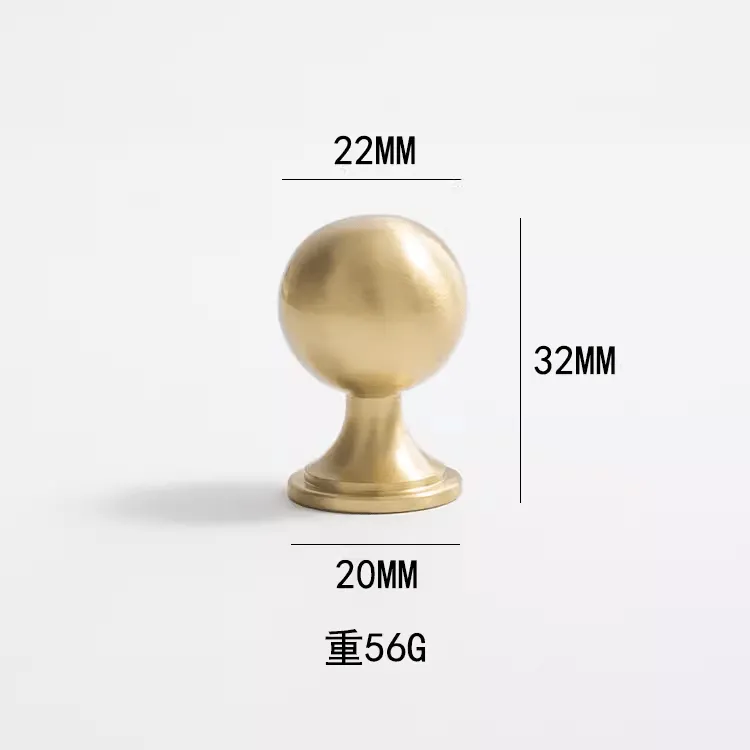French Light Luxury Wardrobe Solid Brass Handle Golden Strip Cabinet Handle