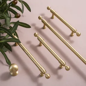 French Light Luxury Wardrobe Solid Brass Handle Golden Strip Cabinet Handle