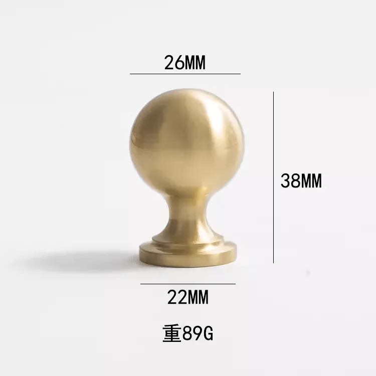 French Light Luxury Wardrobe Solid Brass Handle Golden Strip Cabinet Handle