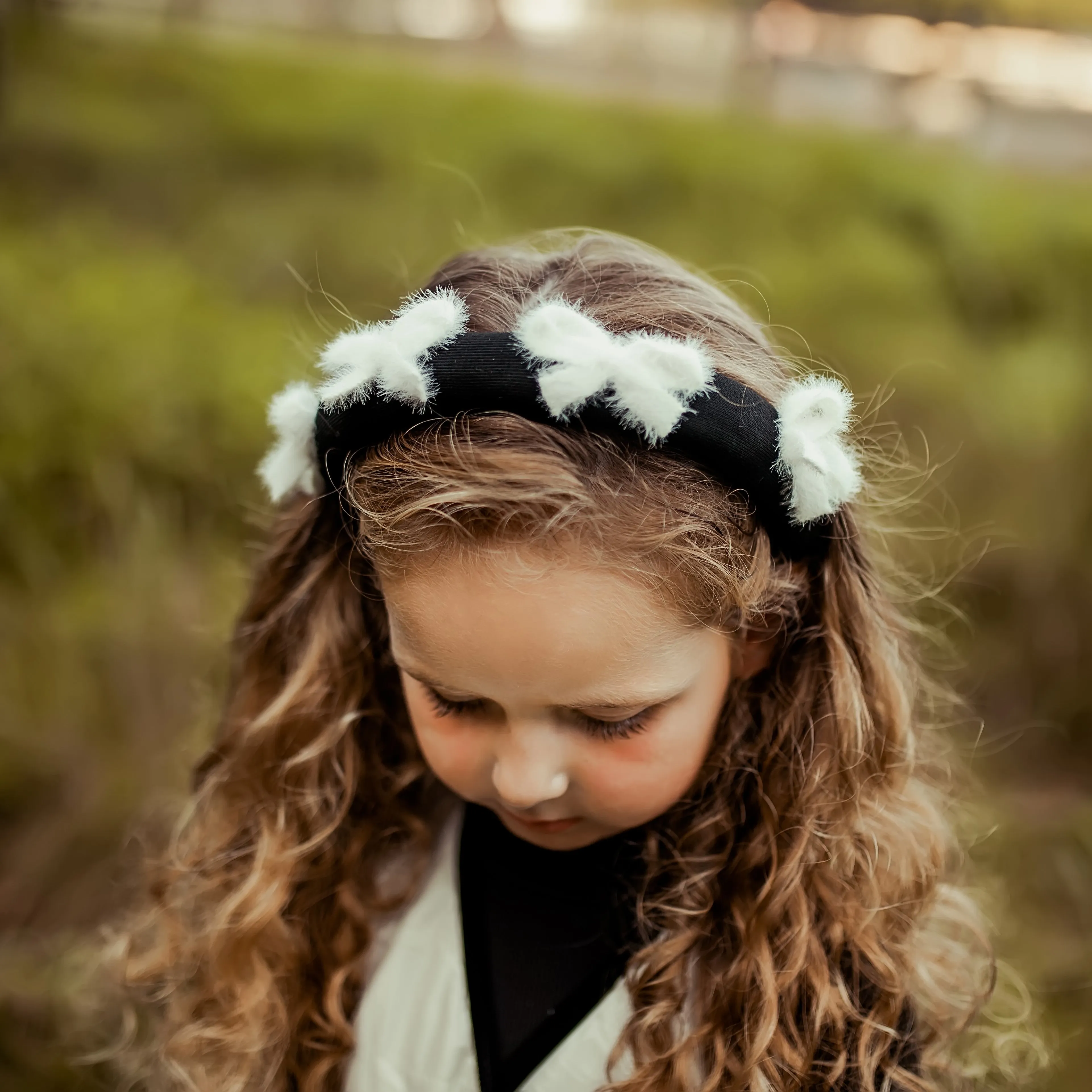 Fur Bow Padded Headband