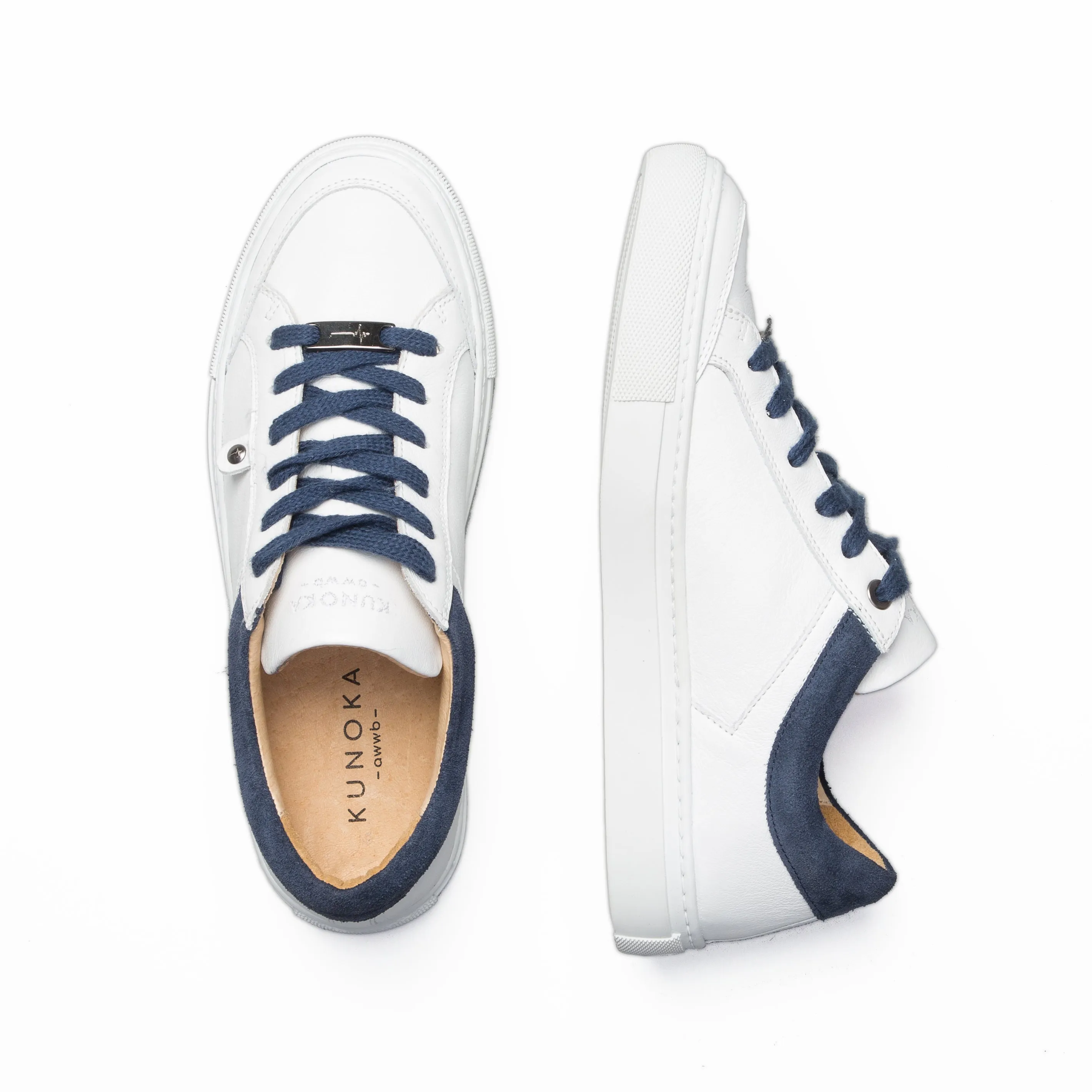 GABRIELLE low sneaker - white/blue collar