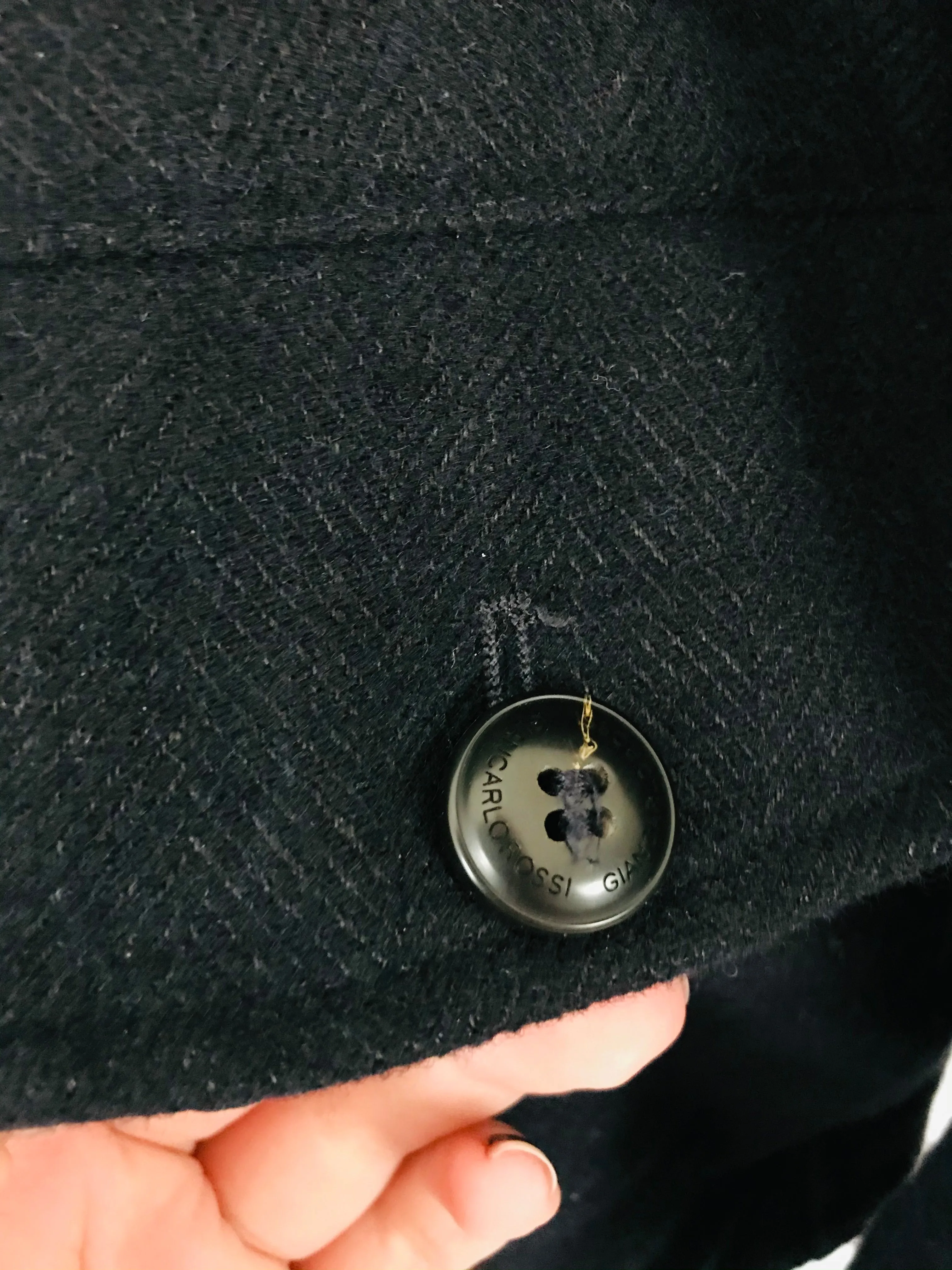 Gian Carlo Rossi Men’s Wool Linen Overcoat Jacket | 54 UK44 L | Navy Blue