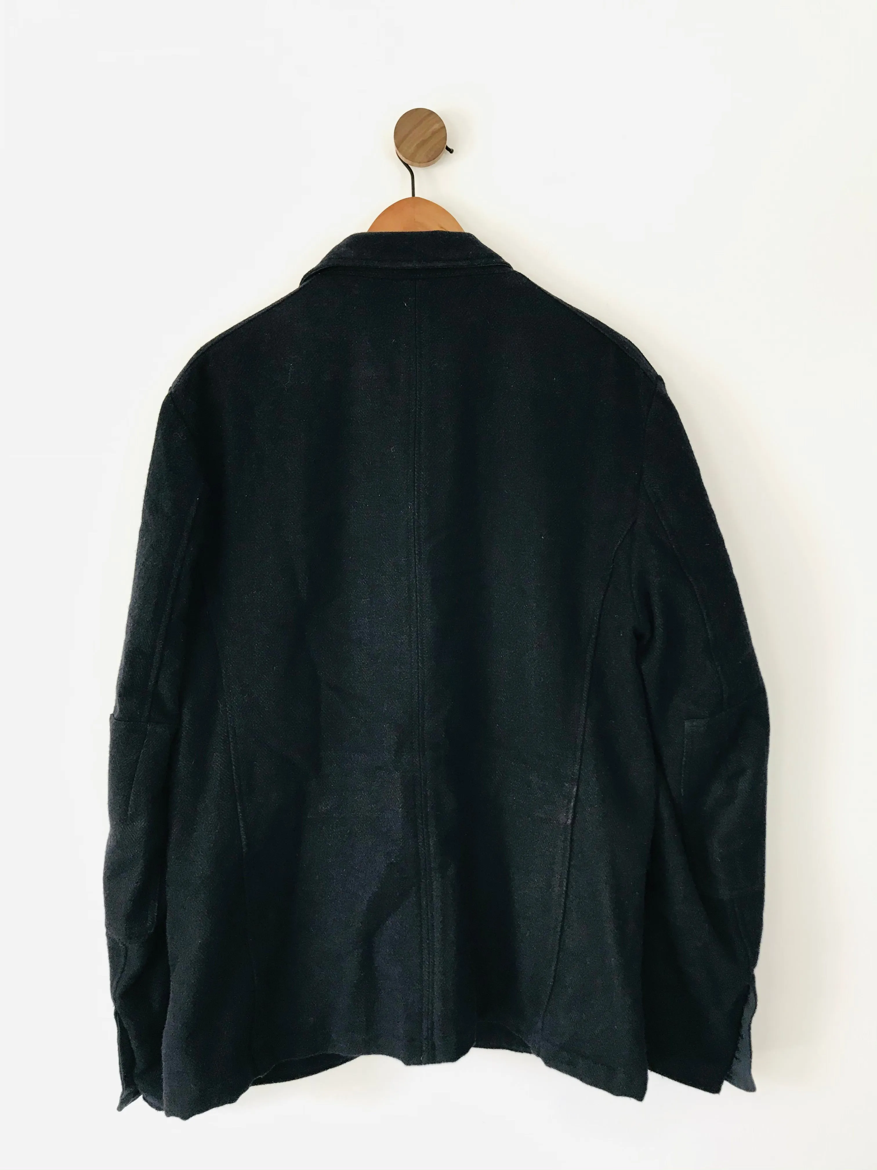 Gian Carlo Rossi Men’s Wool Linen Overcoat Jacket | 54 UK44 L | Navy Blue