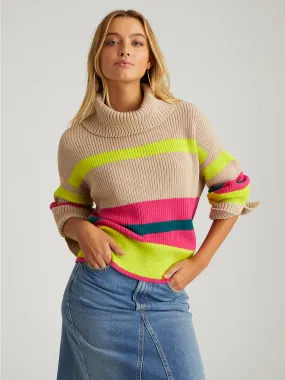 Giana: Stripe Turtleneck Pullover Sweater