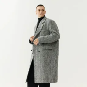 Gray Herringbone Overcoat