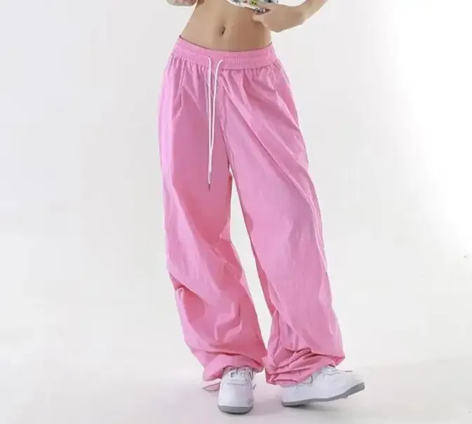 Hip Hop Y2K Pink Baggy Track Pants (Various Styles Available - Size S-XXL)