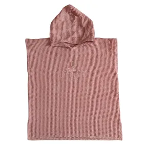 HOODED PONCHO TOWEL ~ SALMON