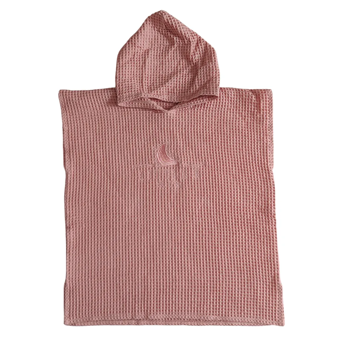 HOODED PONCHO TOWEL ~ SALMON