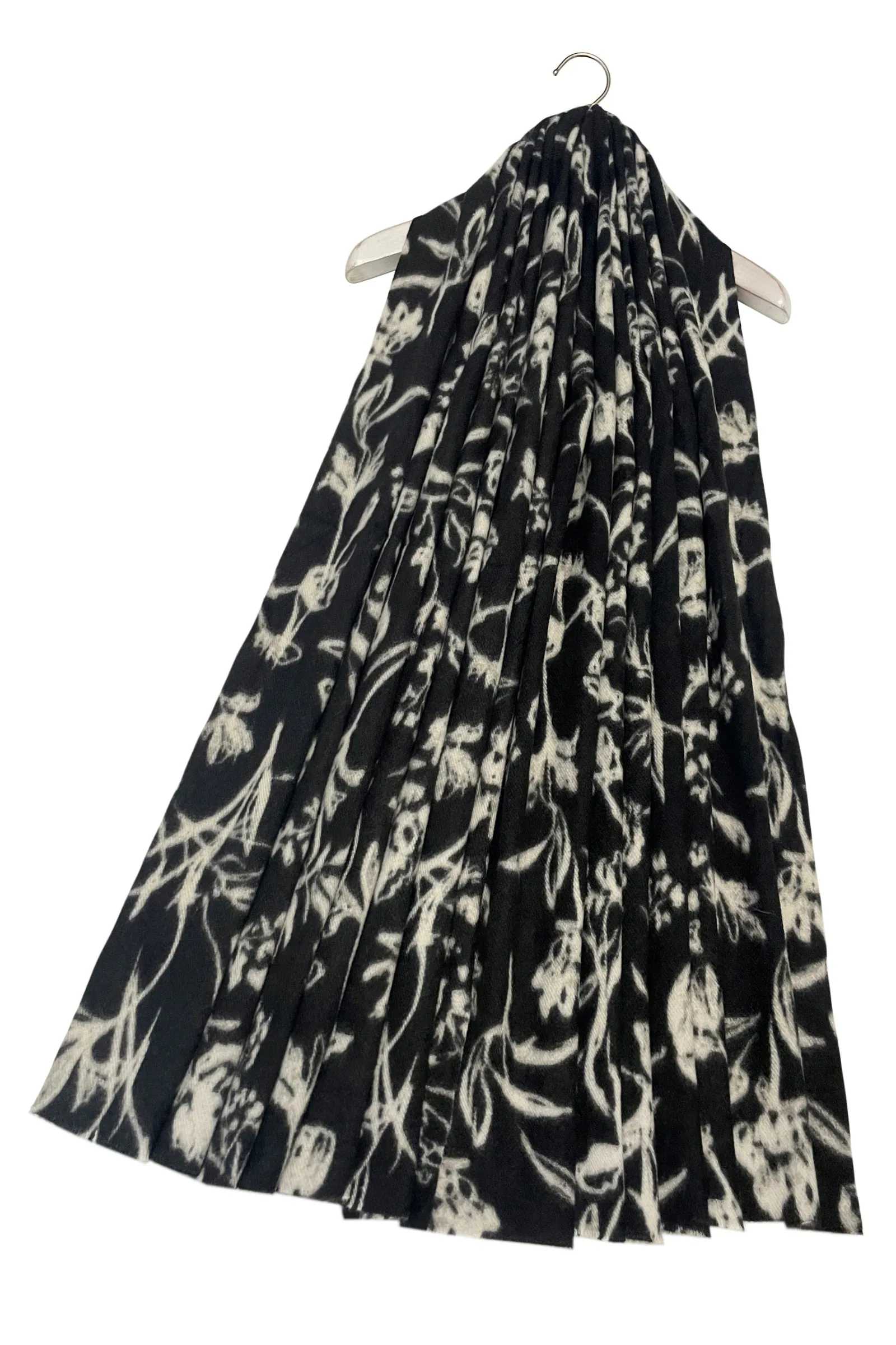 Ink Flower Print Scarf