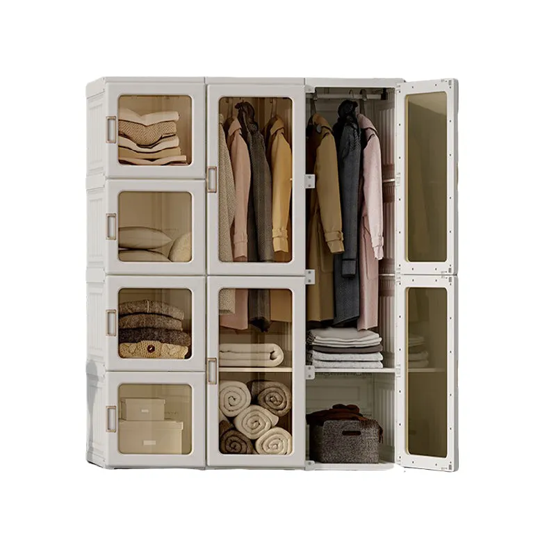 Installation-Free Folding Wardrobe, 12 Grids, Strong Magnetic Doors