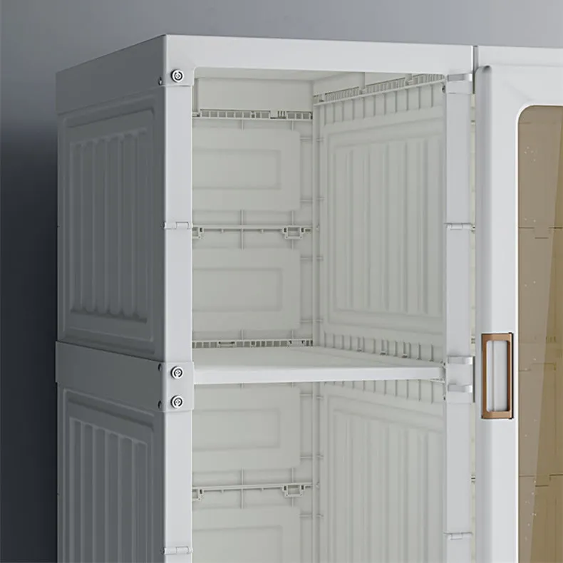 Installation-Free Folding Wardrobe, 12 Grids, Strong Magnetic Doors
