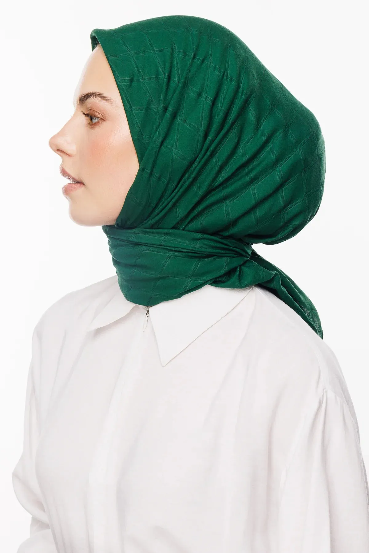 Jade Bamboo Jacquard Square Scarf