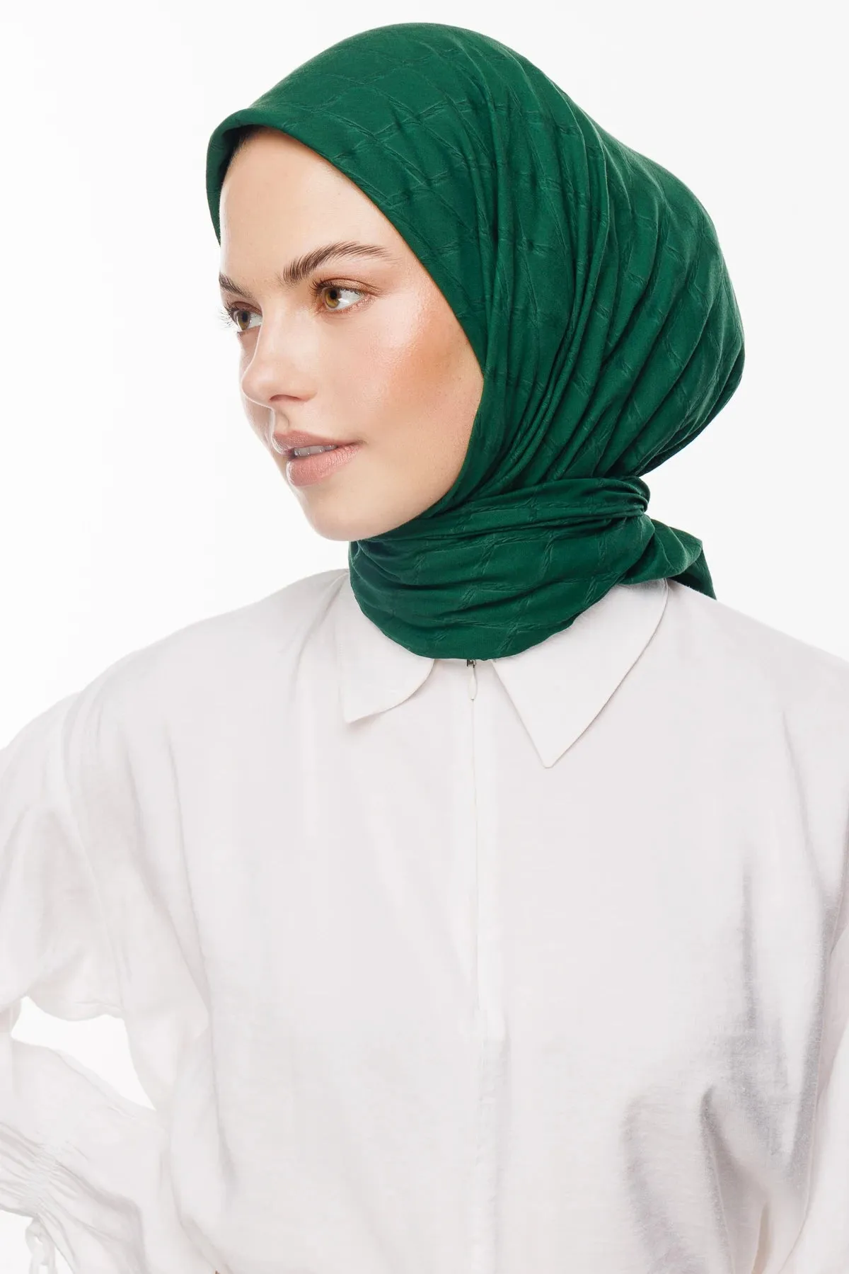 Jade Bamboo Jacquard Square Scarf