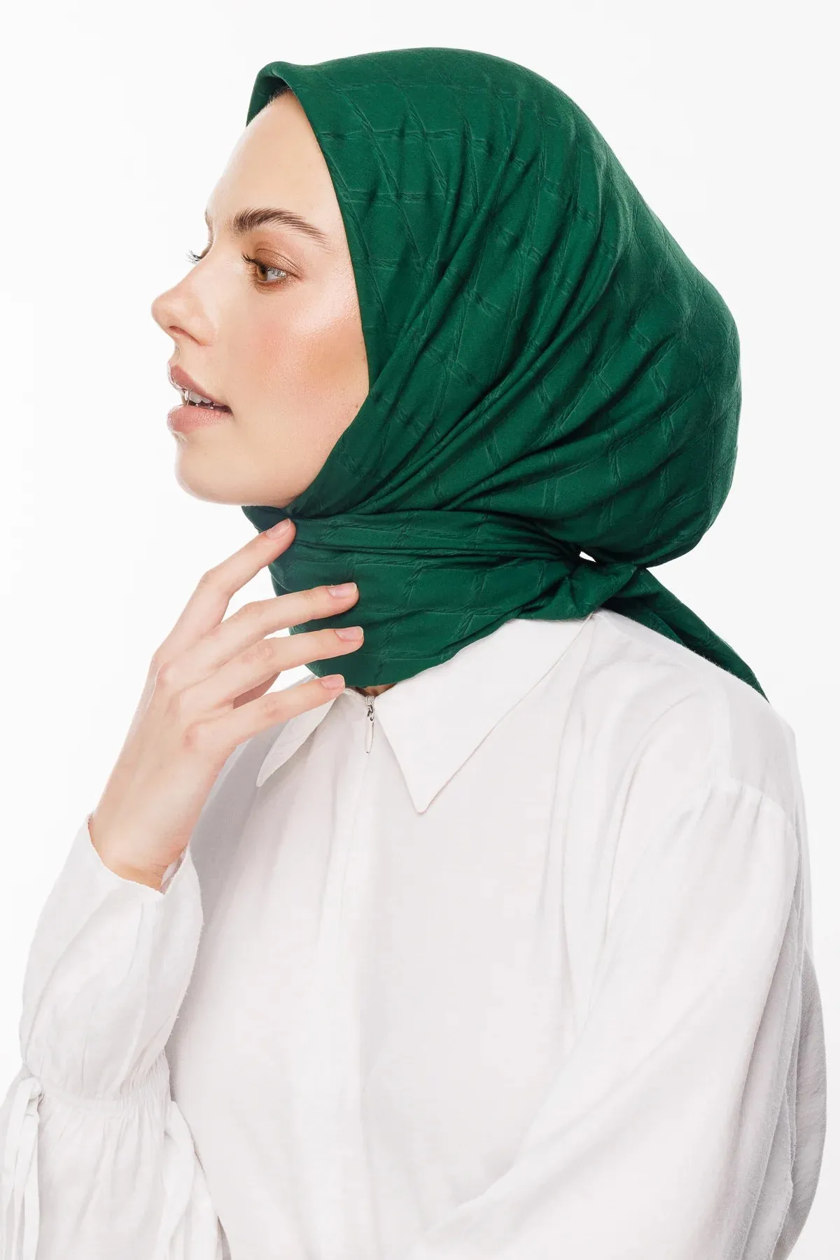 Jade Bamboo Jacquard Square Scarf