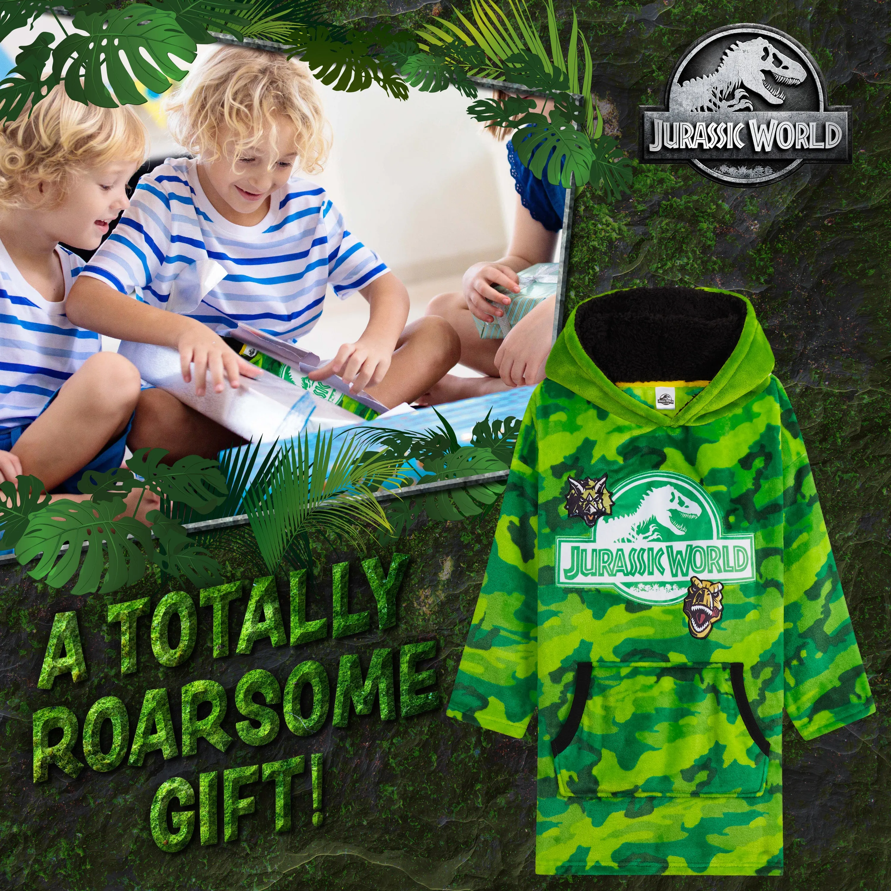 Jurassic World Blanket Hoodie - Jurassic World Fleece Oversized Hoodie