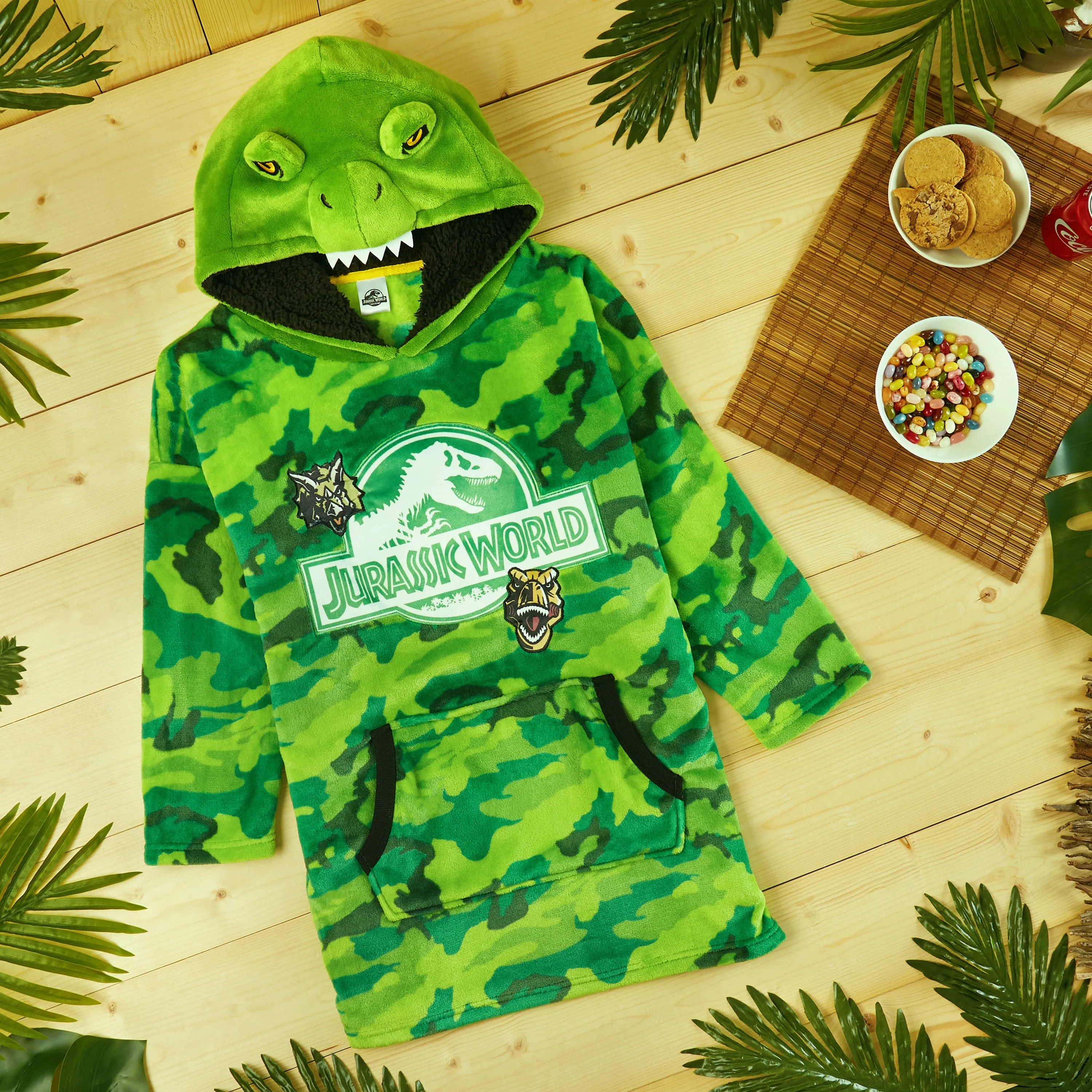 Jurassic World Blanket Hoodie - Jurassic World Fleece Oversized Hoodie