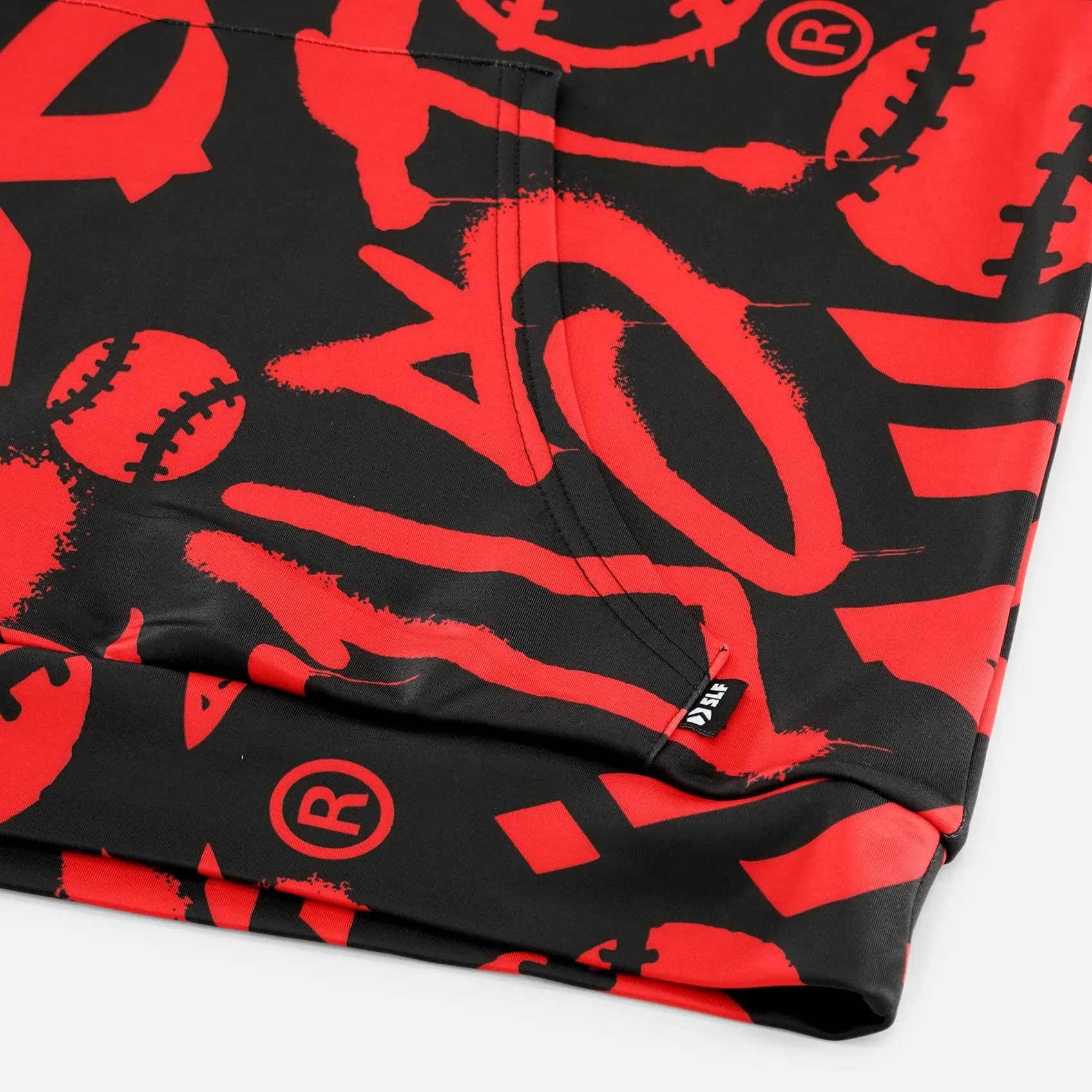 Just Ball Baseball Red Black Hoodie - Big