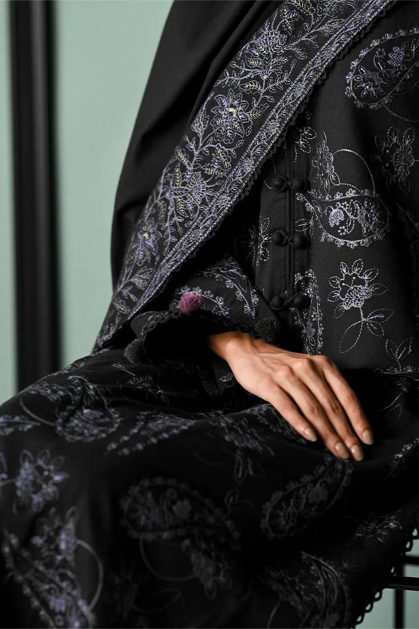 KARANDI'24-BLACK  LUXURY EMBROIDERED KARANDI SET  (NEL-24623)