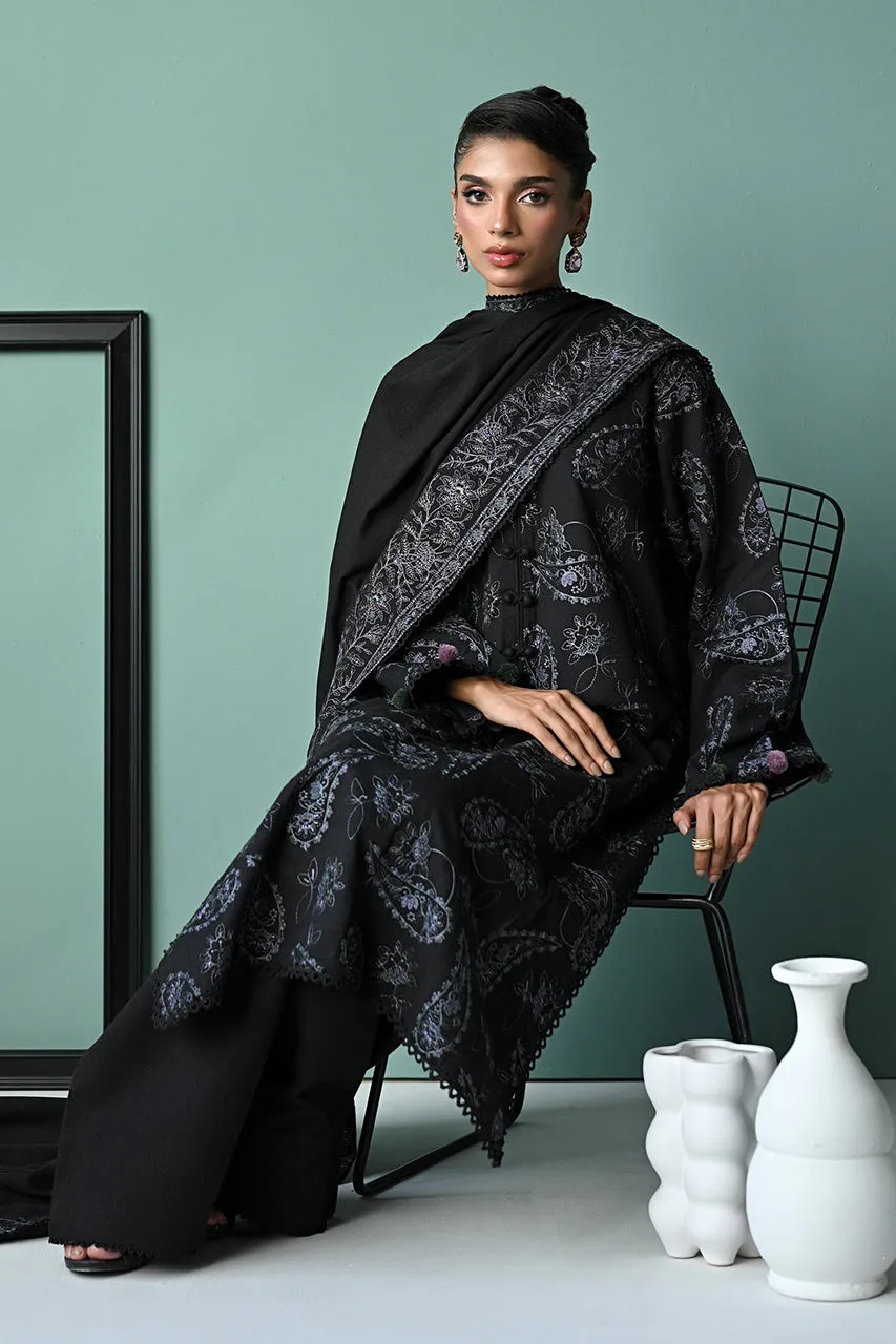 KARANDI'24-BLACK  LUXURY EMBROIDERED KARANDI SET  (NEL-24623)