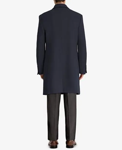 Lauren Ralph Lauren Mens Classic fit Overcoat Coat 36 R Blue Solid