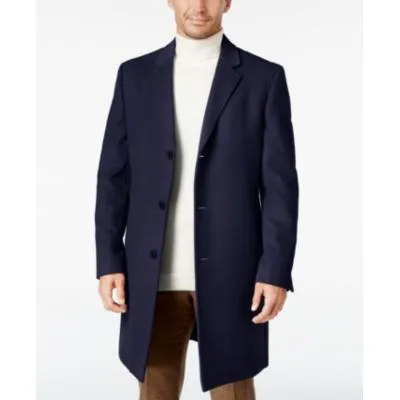 Lauren Ralph Lauren Mens Classic fit Overcoat Coat 36 R Blue Solid