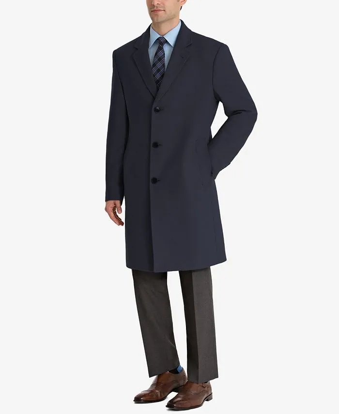 Lauren Ralph Lauren Mens Classic fit Overcoat Coat 36 R Blue Solid