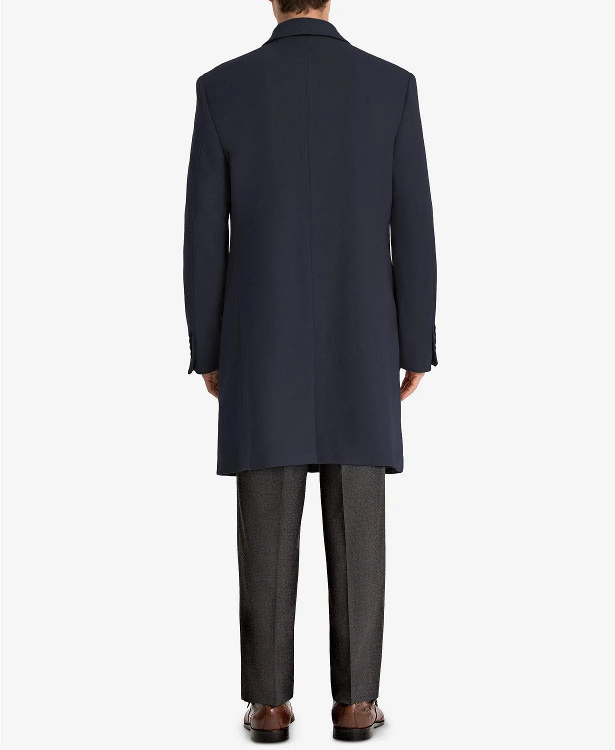 Lauren Ralph Lauren Mens Regular fit Overcoat Coat 38 S Navy Blue Solid