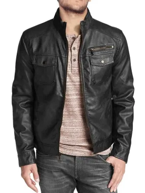 Leather Jackets Hub Mens Genuine Lambskin Leather Jacket (Black, Regal Jacket) - 1501332