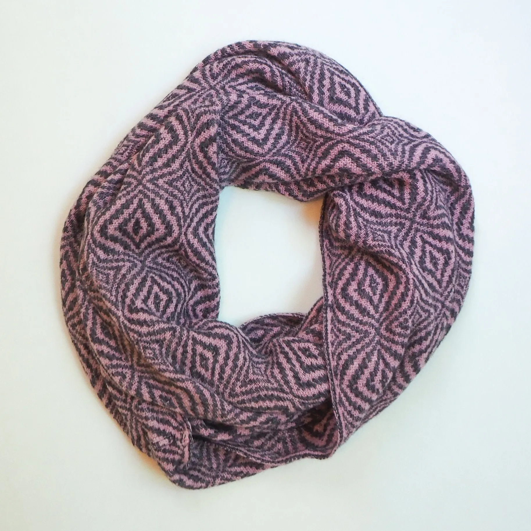 Lilac Purple Alpaca Wool Infinity Scarf