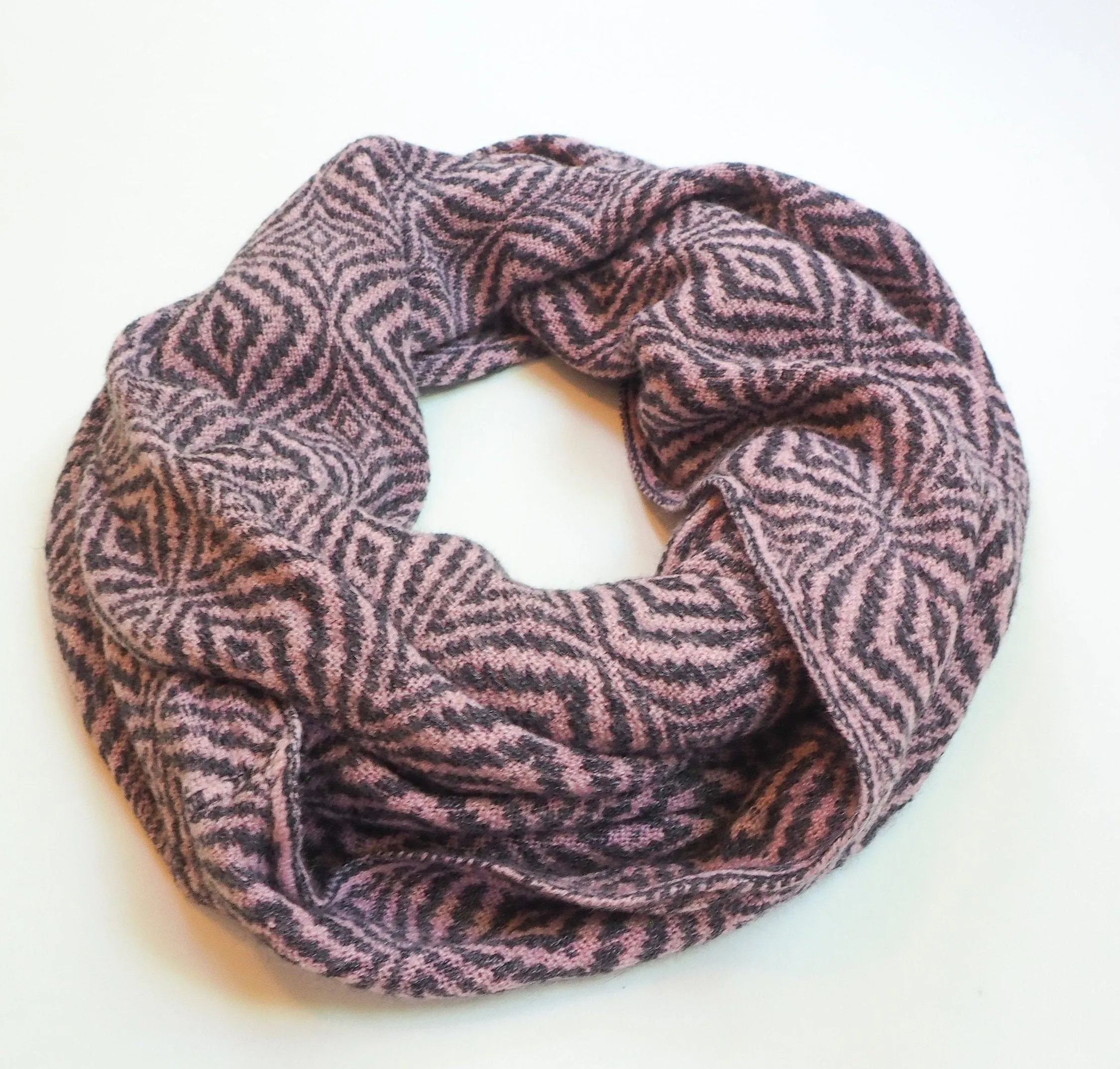 Lilac Purple Alpaca Wool Infinity Scarf