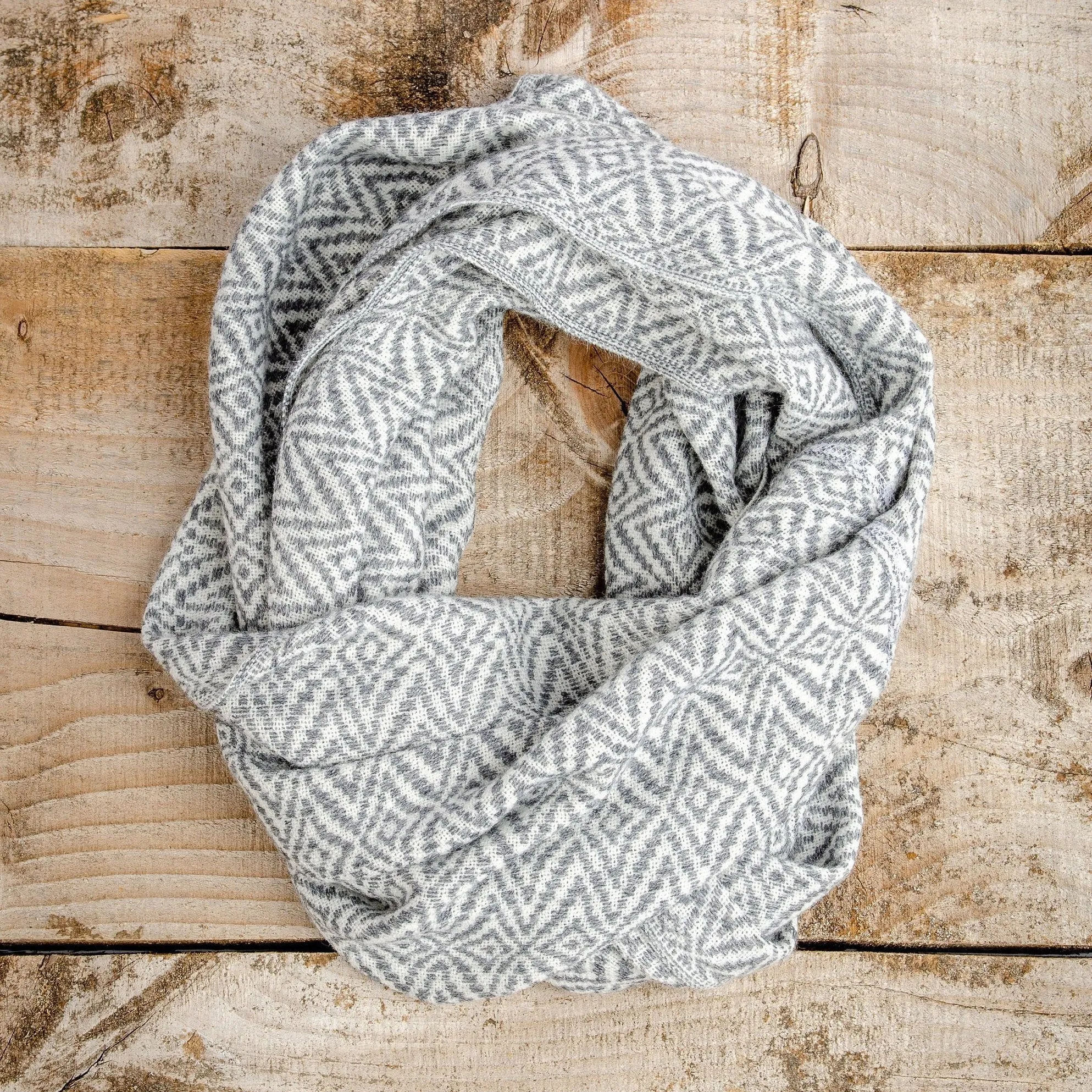 Lilac Purple Alpaca Wool Infinity Scarf