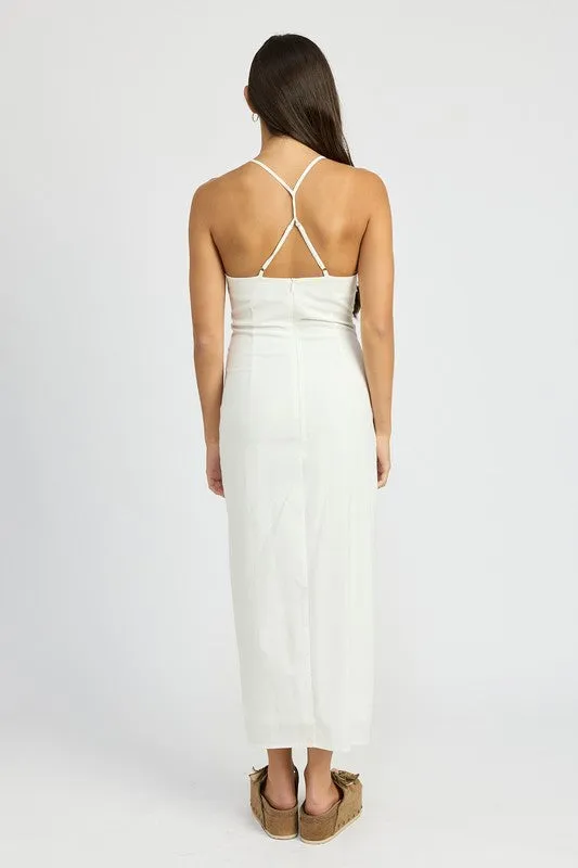 Lime Light Ruched Maxi Dress