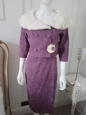 Lindy Bop Beverley Amethyst Pencil Dress Twin Set