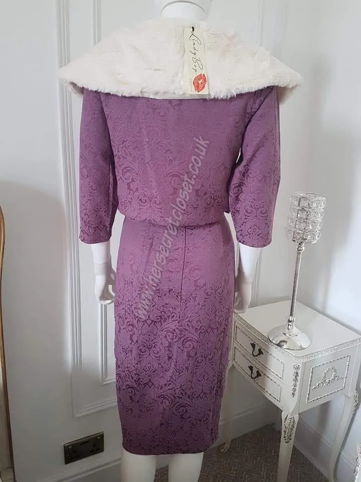 Lindy Bop Beverley Amethyst Pencil Dress Twin Set