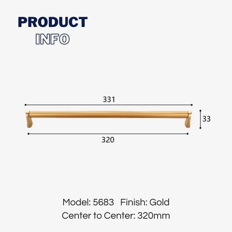 Long Gold Wardrobe Handles Luxury Bar Pulls Cabinet Handles